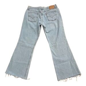 Vintage 2001 Levi’s 514 Super Low Flared Leg Cut Off Raw Hem Jeans USA 13 Jr M